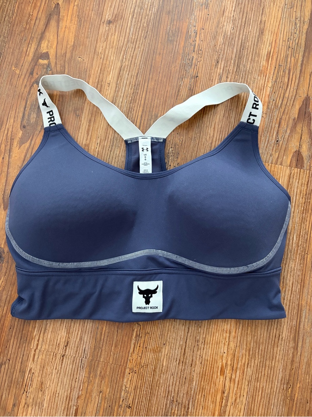 Under Armour Project Rock gray Padded Sports Bra